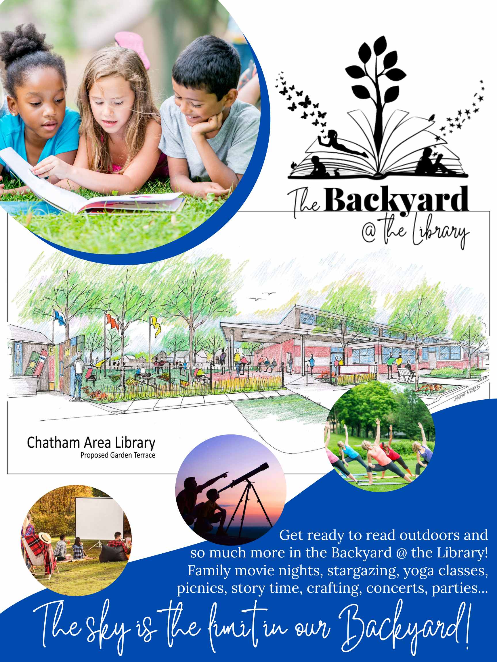 This is the ad for the Backyard at the Library fundraiser