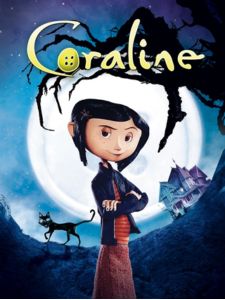 A cartoon girl with black hair in a bob stands with her arms folded in front of a black cat and a Victorian style house